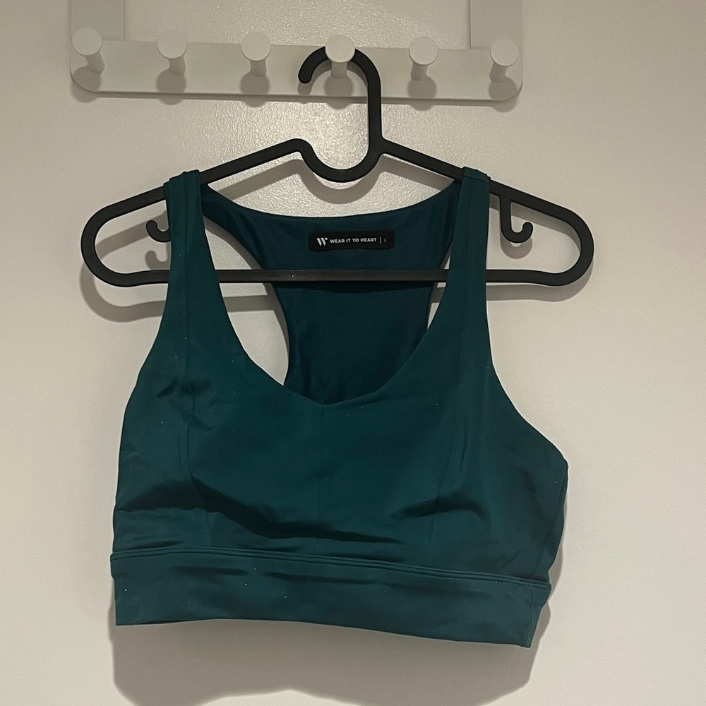 Glitter Teal Sports Bra